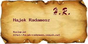 Hajek Radamesz névjegykártya